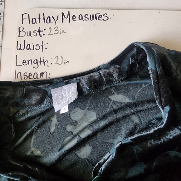 Vintage Rabbit Rabbit Rabbit Velvet Devoré Top Green Whimsygoth Size 14 - Picture 9 of 15